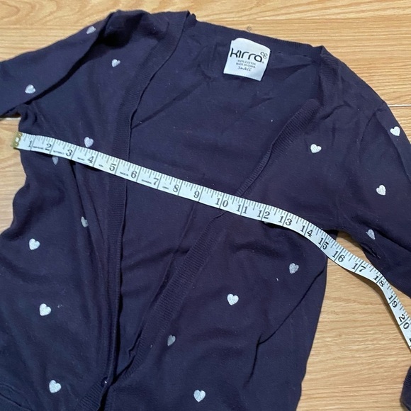 Kirra Hearts Cardigan Sweater 3/4 Sleeve Size S - Picture 3 of 9